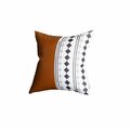 Homeroots Monochromic Diamond & Brown Faux Leather Pillow Cover 386789